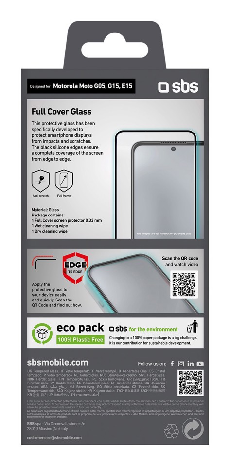 SBS TESCRFCMOG05 Pellicola proteggischermo trasparente Motorola 1 pz