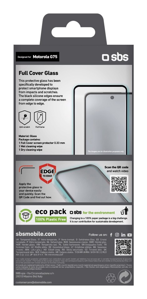 SBS TESCRFCMOG75 protezione per lo schermo e il retro dei telefoni cellulari Pellicola proteggischermo trasparente Motorola 1 pz