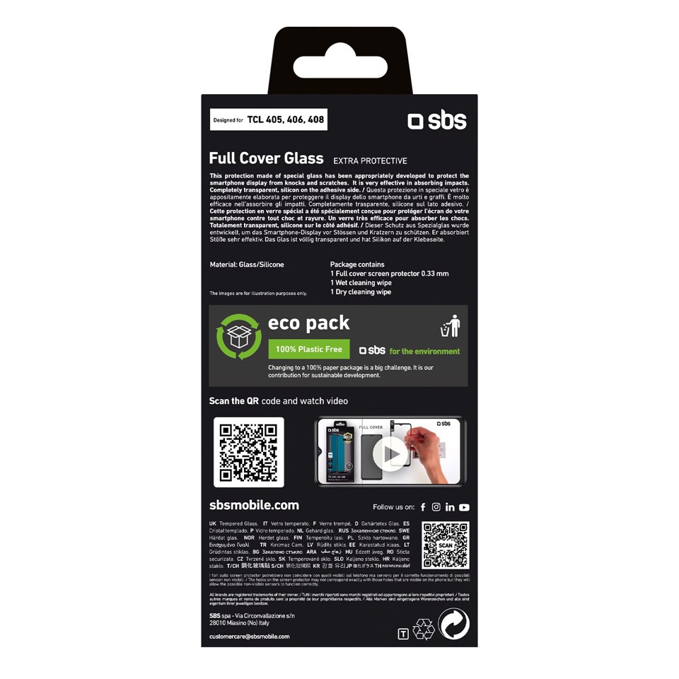 SBS TESCRFCTCL406  Pellicola proteggischermo trasparente TCL 405/406 1 pz