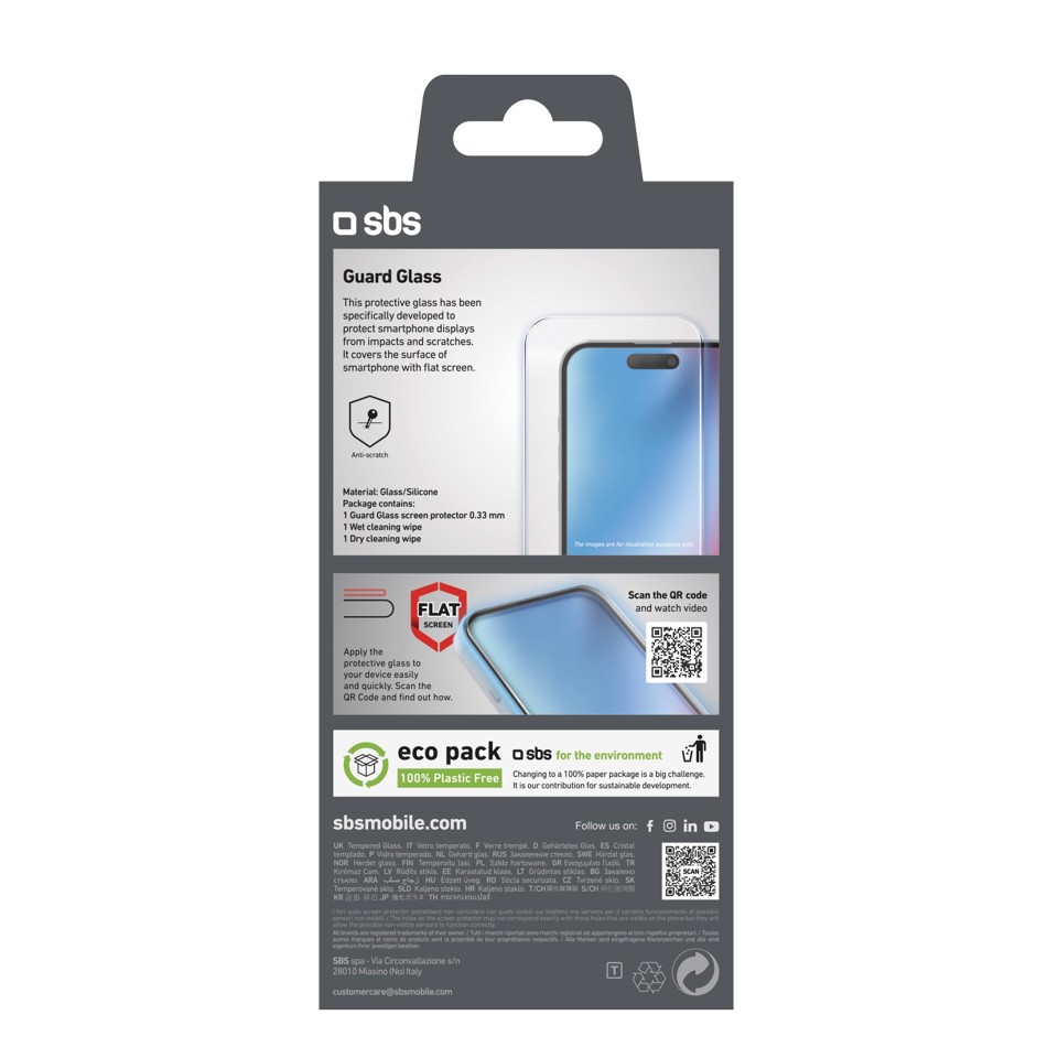 SBS TESCRGLIP1667 Pellicola proteggischermo trasparente iphone 16/15 plus 1 pz