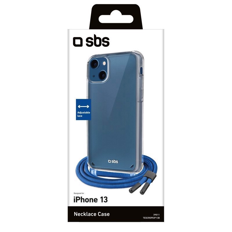 SBS TESCROPEIP13B custodia per cellulare 15,5 cm (6.1") Cover Blu, Trasparente