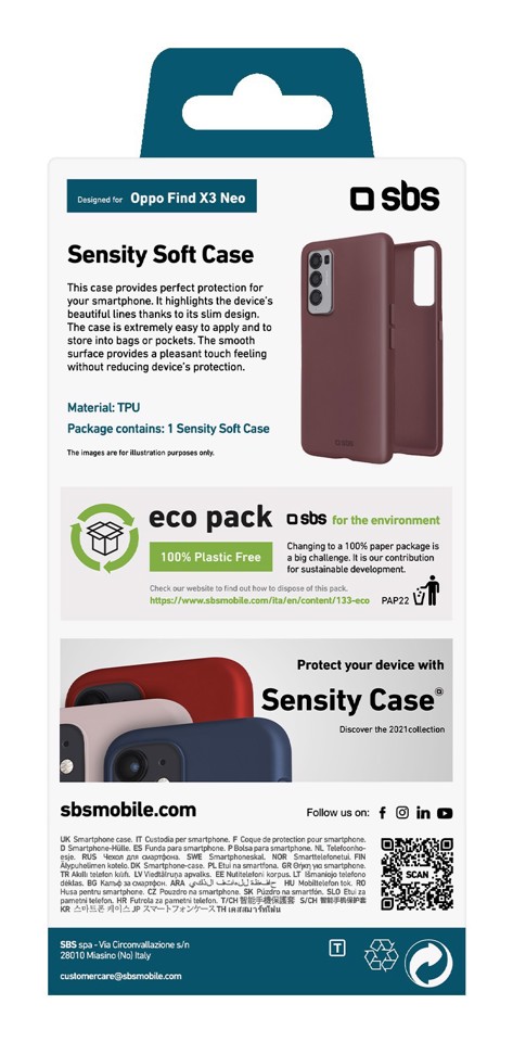 SBS TESENSCOVOPFX3NBX custodia per cellulare 16,6 cm (6.55") Cover Bordeaux