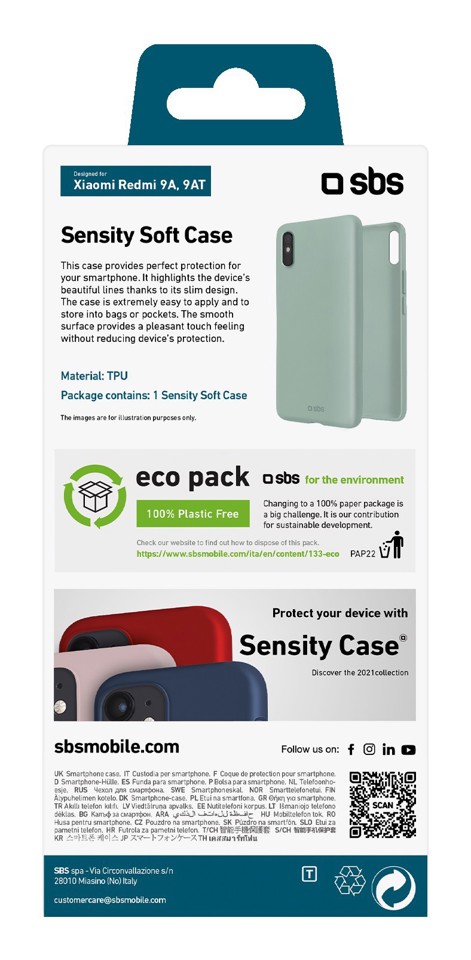 SBS TESENSCOVXIR9AT custodia per cellulare 16,6 cm (6.53") Cover Verde