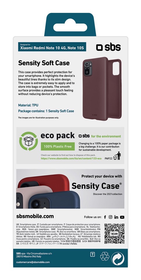 SBS TESENSCOVXIRNO10SBX custodia per cellulare 16,3 cm (6.43") Cover Bordeaux