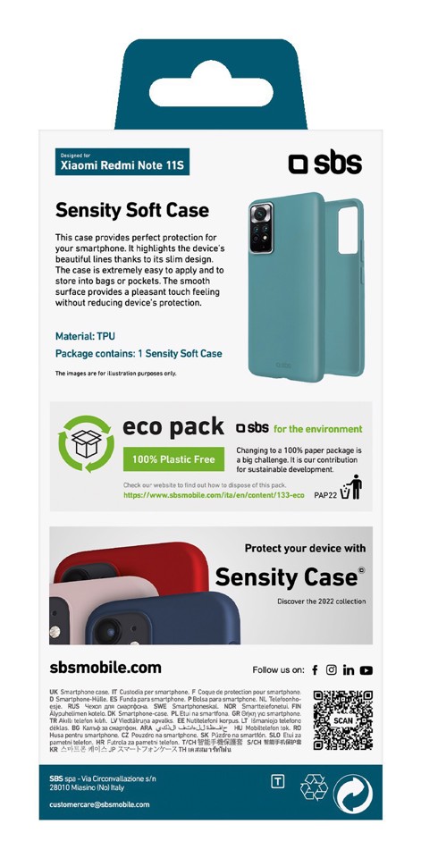 SBS TESENSCOVXIRNO11SPG custodia per cellulare 16,3 cm (6.43") Cover Verde