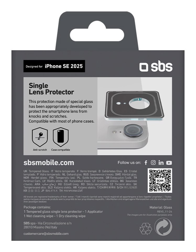SBS TESINCAMGLIPSE2 Protezione per obiettivo della fotocamera Apple 1 pz