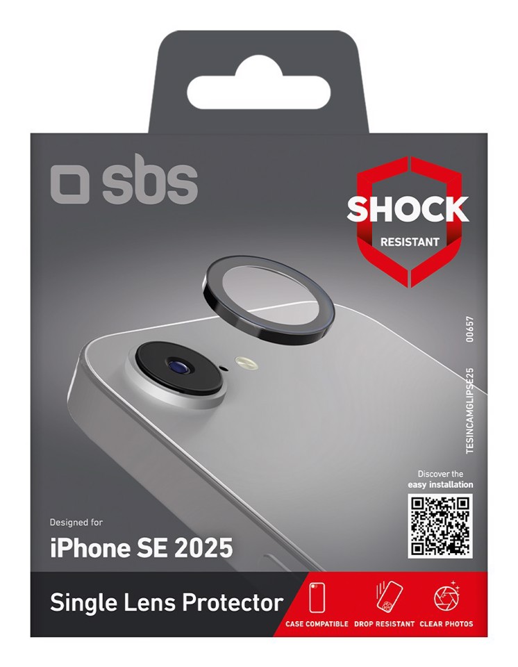 SBS TESINCAMGLIPSE25 protezione per lo schermo e il retro dei telefoni cellulari Protezione per obiettivo della fotocamera Apple 1 pz