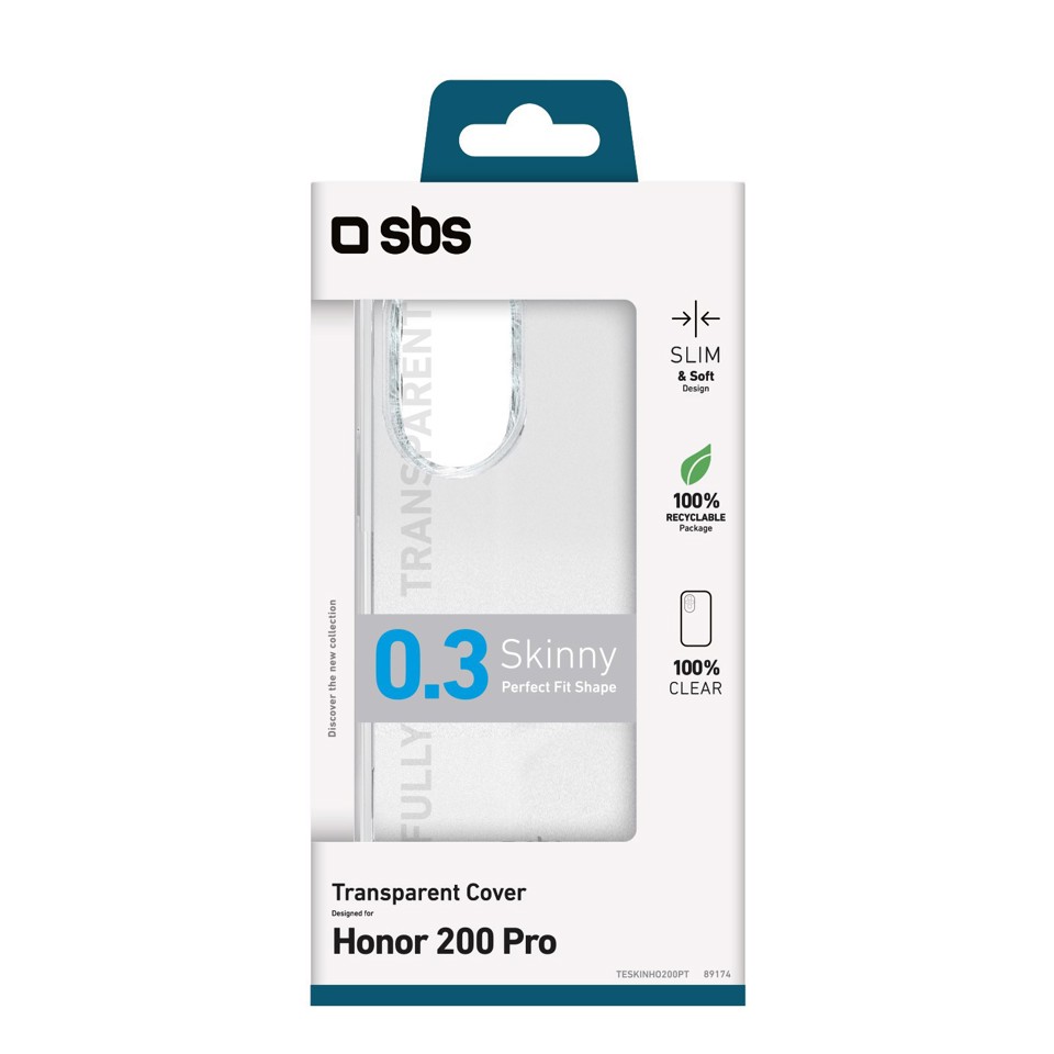 SBS TESKINHO200PT custodia per cellulare 17,2 cm (6.78") Cover Trasparente