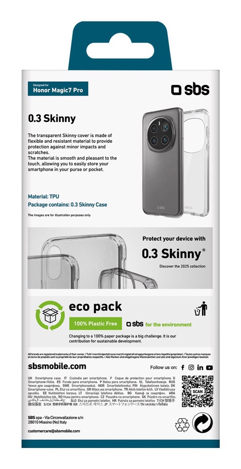 SBS TESKINHOM7PT Cover Trasparente HONOR MAGIC 7 PRO