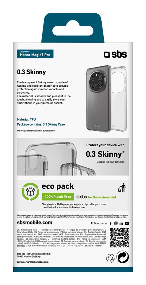 SBS TESKINHOM7PT custodia per cellulare 17,3 cm (6.8") Cover Trasparente