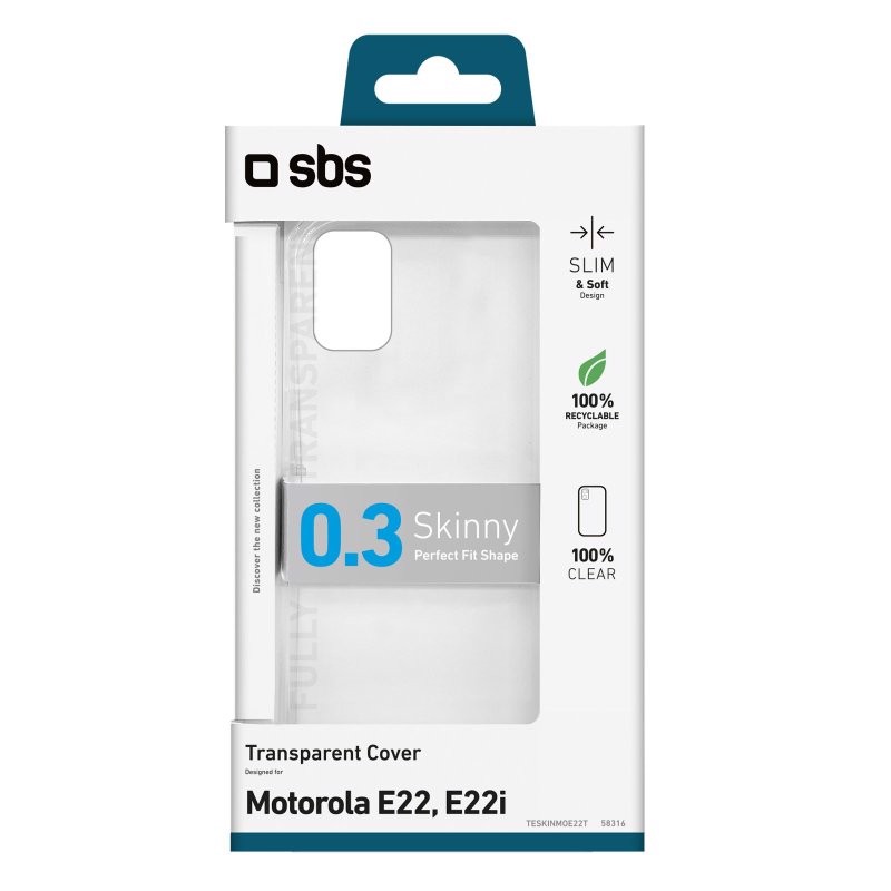 SBS TESKINMOE22T custodia per cellulare 16,5 cm (6.5") Cover Trasparente