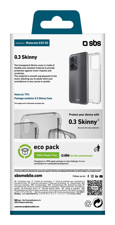 SBS TESKINMOG355GT custodia per cellulare 17,1 cm (6.72") Cover Trasparente