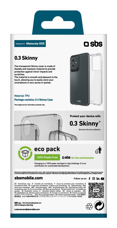 SBS TESKINMOG55T custodia per cellulare 16,5 cm (6.49") Cover Translucent