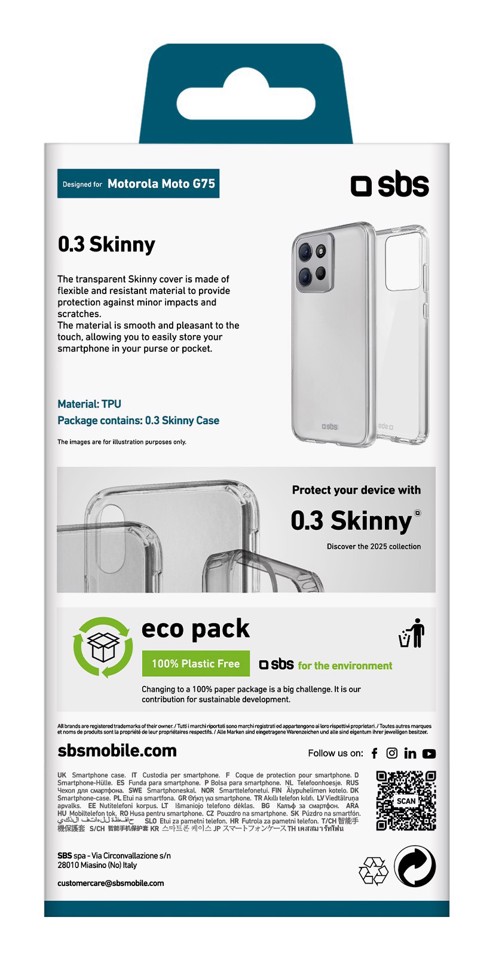 SBS TESKINMOG75T Cover Trasparente  motorola g75