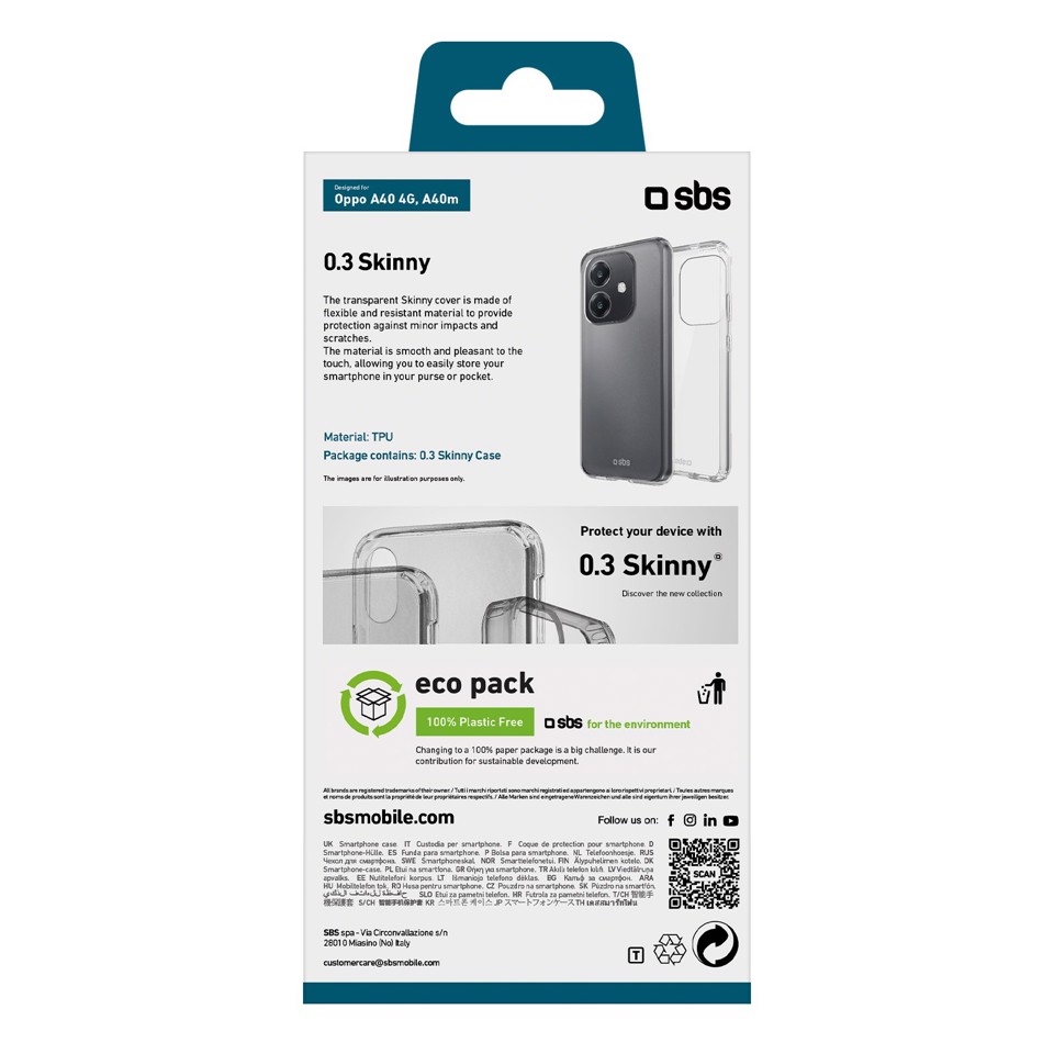 SBS TESKINOPA40T Cover Trasparente  OPPO A 40