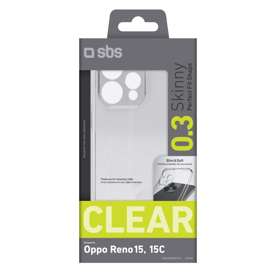 SBS TESKINOPRE15T custodia per cellulare 16,7 cm (6.59") Cover Trasparente