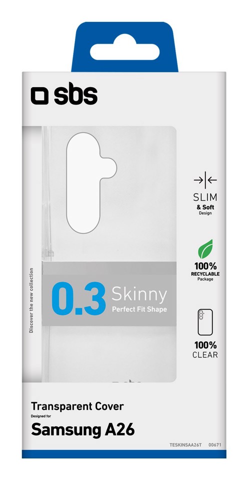 SBS TESKINSAA26T custodia per cellulare 16,8 cm (6.6") Cover Trasparente