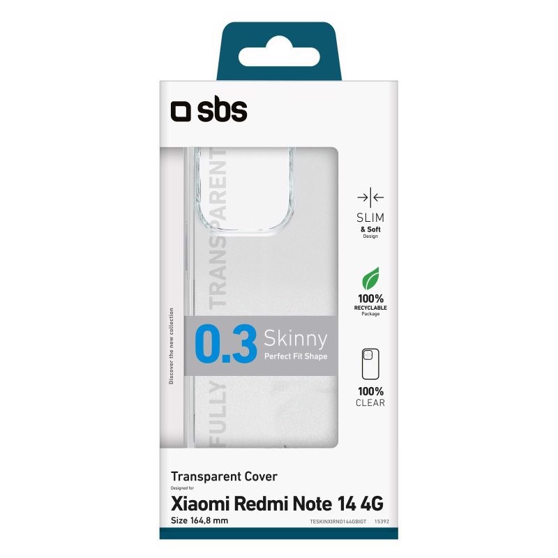 SBS TESKINXIRNO144GBIGT  Cover Trasparente xiaomi redmi note 14