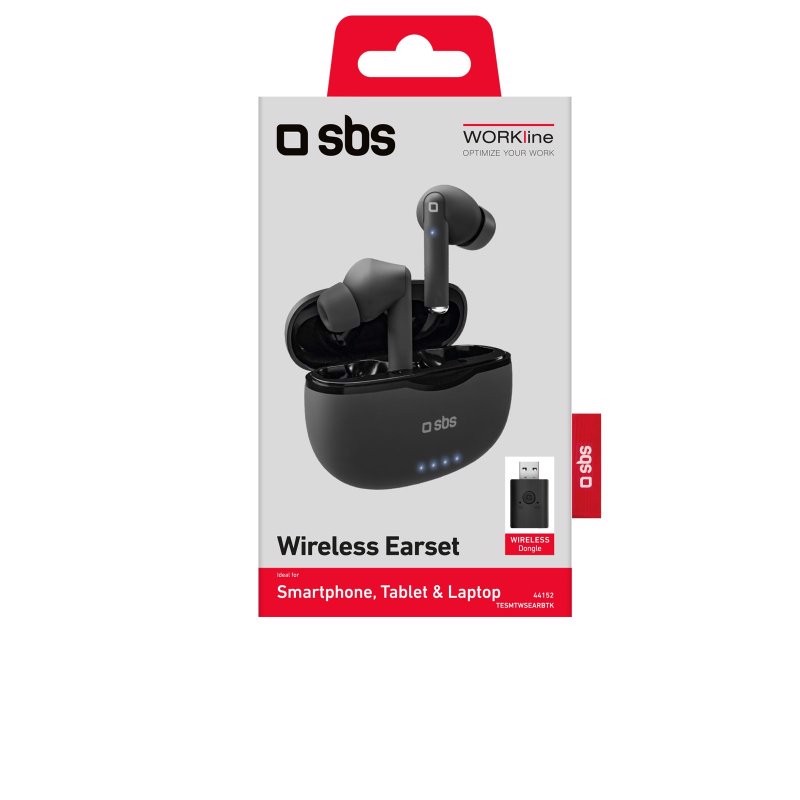 SBS TESMTWSEARBTK cuffia e auricolare Cuffie True Wireless Stereo (TWS) In-ear Musica e Chiamate Nero