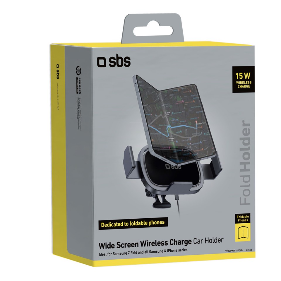 SBS TESUPWIR15FOLD supporto per personal communication Supporto attivo Telefono cellulare/smartphone Nero