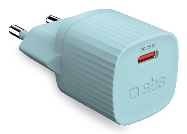SBS TETR1CPD25LBGRS Caricabatterie per dispositivi mobili Universale Ciano AC Ricarica rapida Interno