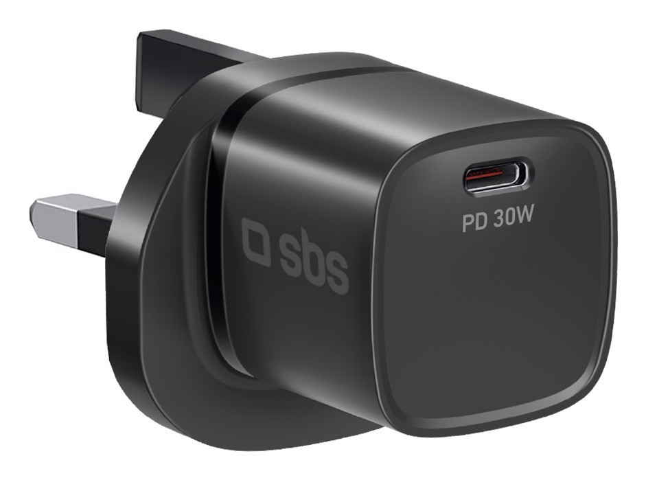 SBS TETR1CPD30WUK Caricabatterie per dispositivi mobili Universale Nero AC Ricarica rapida Interno