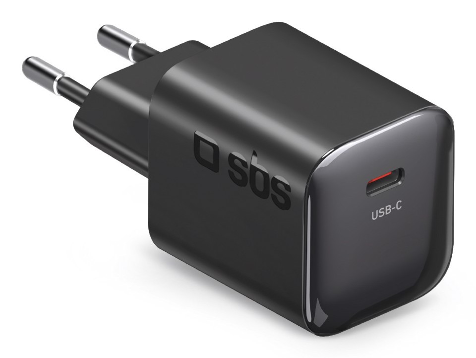 SBS TETRGAN1C30WK Caricabatterie per dispositivi mobili Smartphone, Tablet Nero AC Ricarica rapida Interno