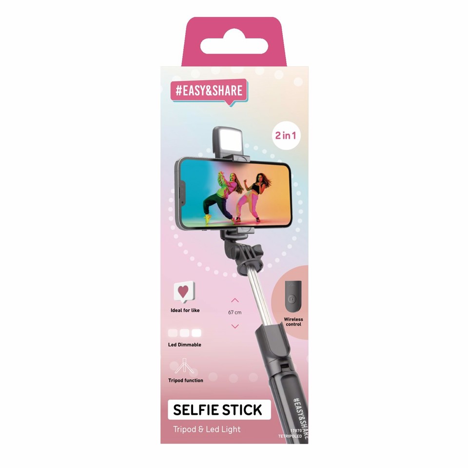 SBS TETRIPOLED bastone per selfie Smartphone Nero