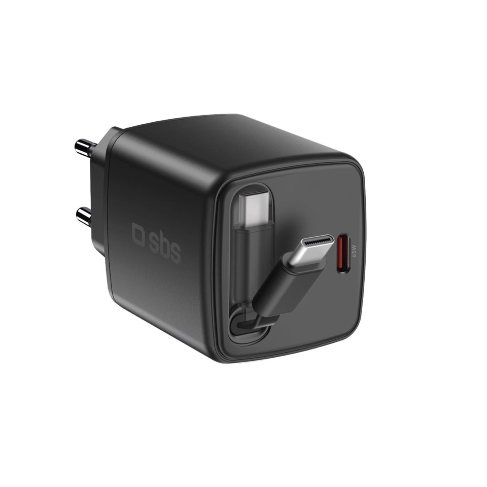 SBS TETRRET65WK Caricabatterie per dispositivi mobili Universale Nero AC Ricarica rapida Interno