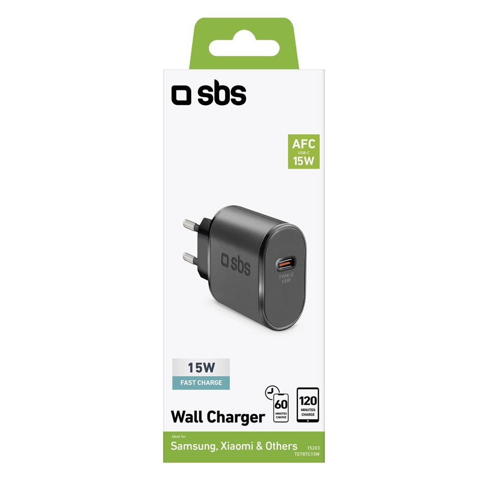 SBS TETRTC15W Caricabatterie per dispositivi mobili Universale Nero AC Ricarica rapida Interno