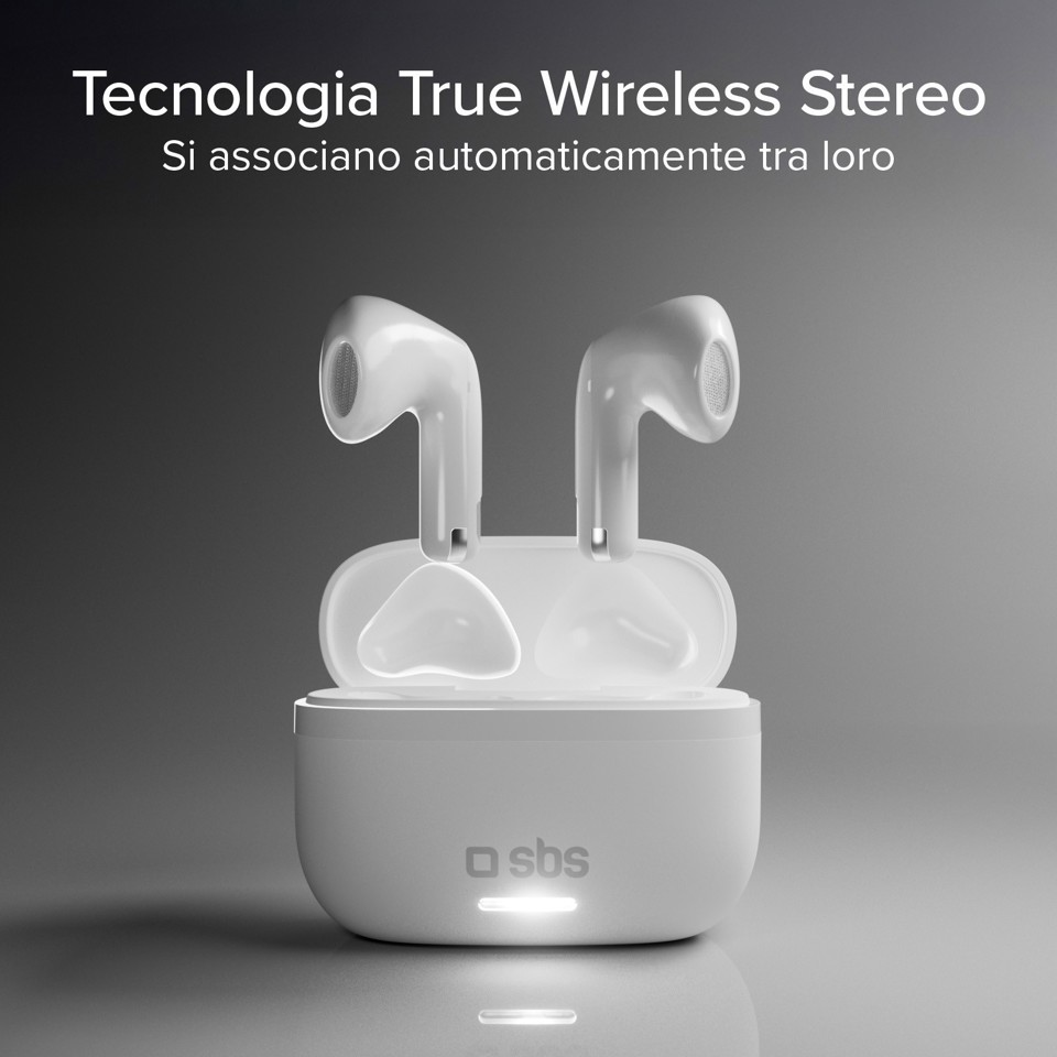 SBS TETWSAIRSPACEBTW cuffia e auricolare True Wireless Stereo (TWS) In-ear Musica e Chiamate Bianco