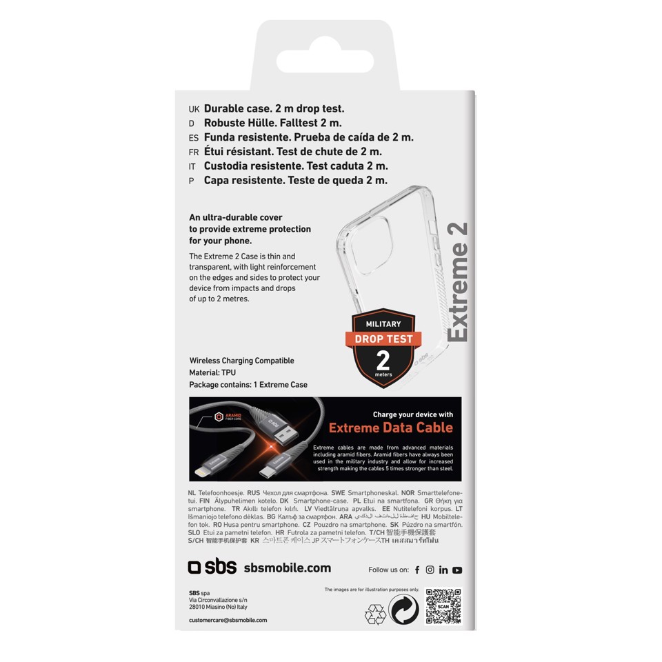 SBS TEUNBKEX2IP1567 custodia per cellulare 17 cm (6.7") Cover Trasparente