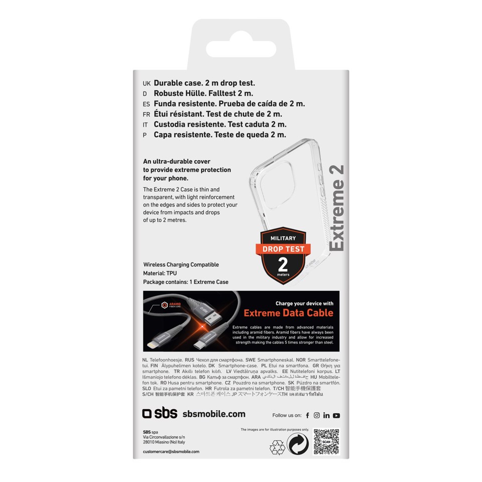 SBS TEUNBKEX2IP1567P custodia per cellulare 17 cm (6.7") Cover Trasparente