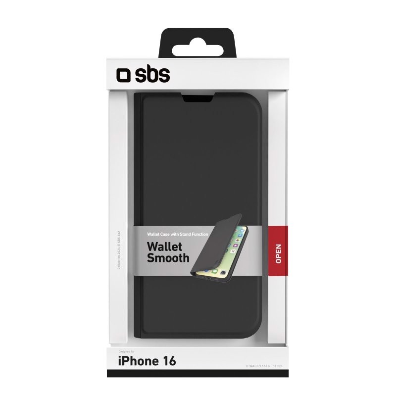 SBS TEWALIP1661K Custodia a borsellino Nero iphone 16