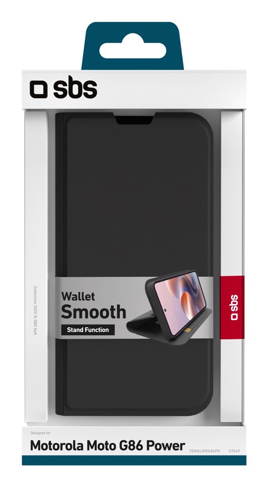 SBS TEWALMOG86PK Custodia a borsellino Nero motorola g86