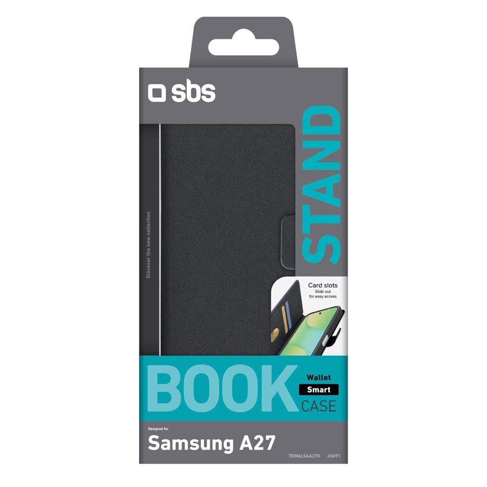 SBS TEWALSAA27K custodia per cellulare 17 cm (6.7") Custodia a borsellino Nero