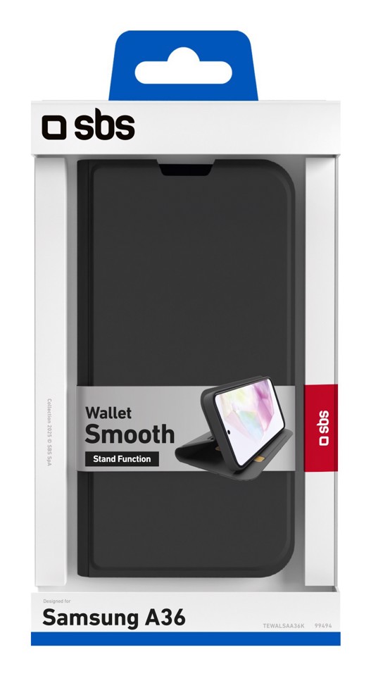 SBS TEWALSAA36K custodia per cellulare 17 cm (6.7") Custodia a borsellino Nero