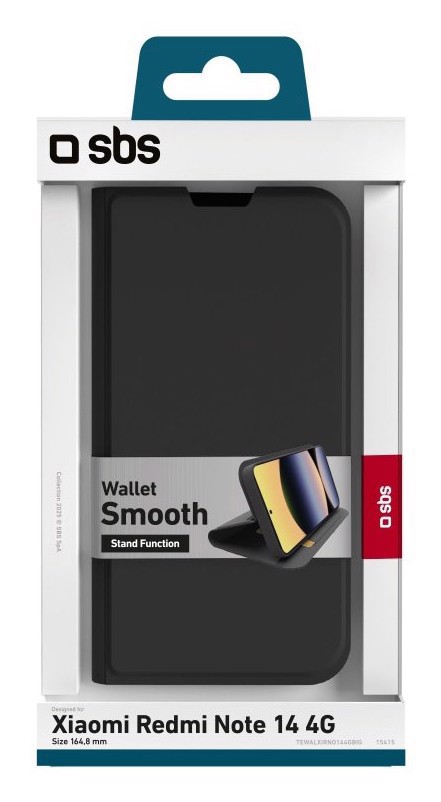 SBS TEWALXIRNO144GBIG Custodia a borsellino Nero xiaomi redmi note 14