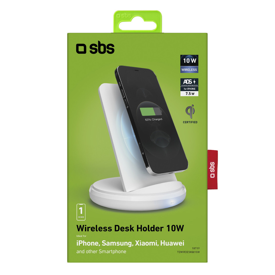 SBS TEWIRDESKQI10W Caricabatterie per dispositivi mobili Bianco Interno