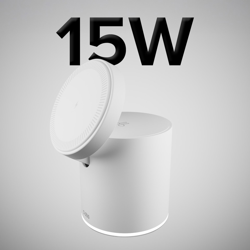 SBS TEWIRMAGFOLD2IN1 Caricabatterie per dispositivi mobili Auricolare, Smartphone Bianco USB Carica wireless Ricarica rapida Interno