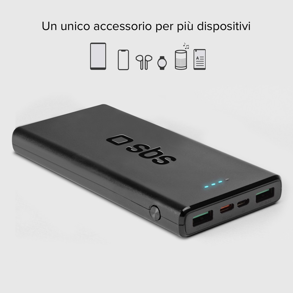 SBS TTBB10000FASTPD2 batteria portatile 10000 mAh Nero