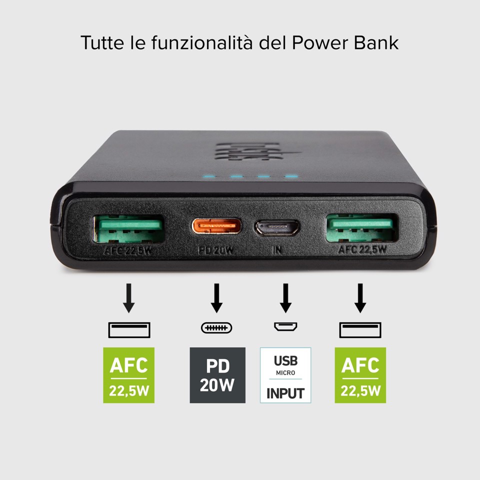 SBS TTBB10000FASTPD2 batteria portatile 10000 mAh Nero