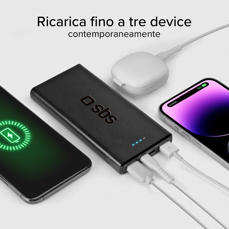 SBS TTBB10000FASTPD2 batteria portatile 10000 mAh Nero