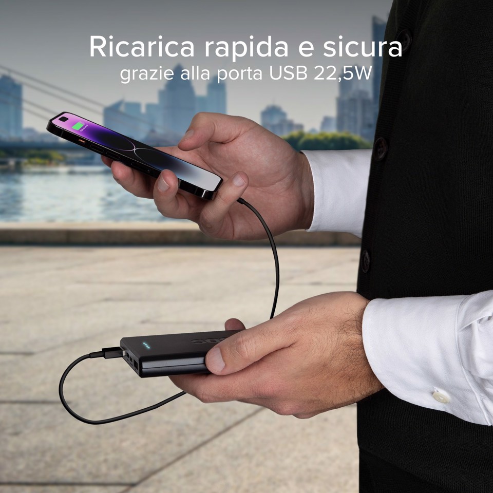 SBS TTBB10000FASTPD2 batteria portatile 10000 mAh Nero