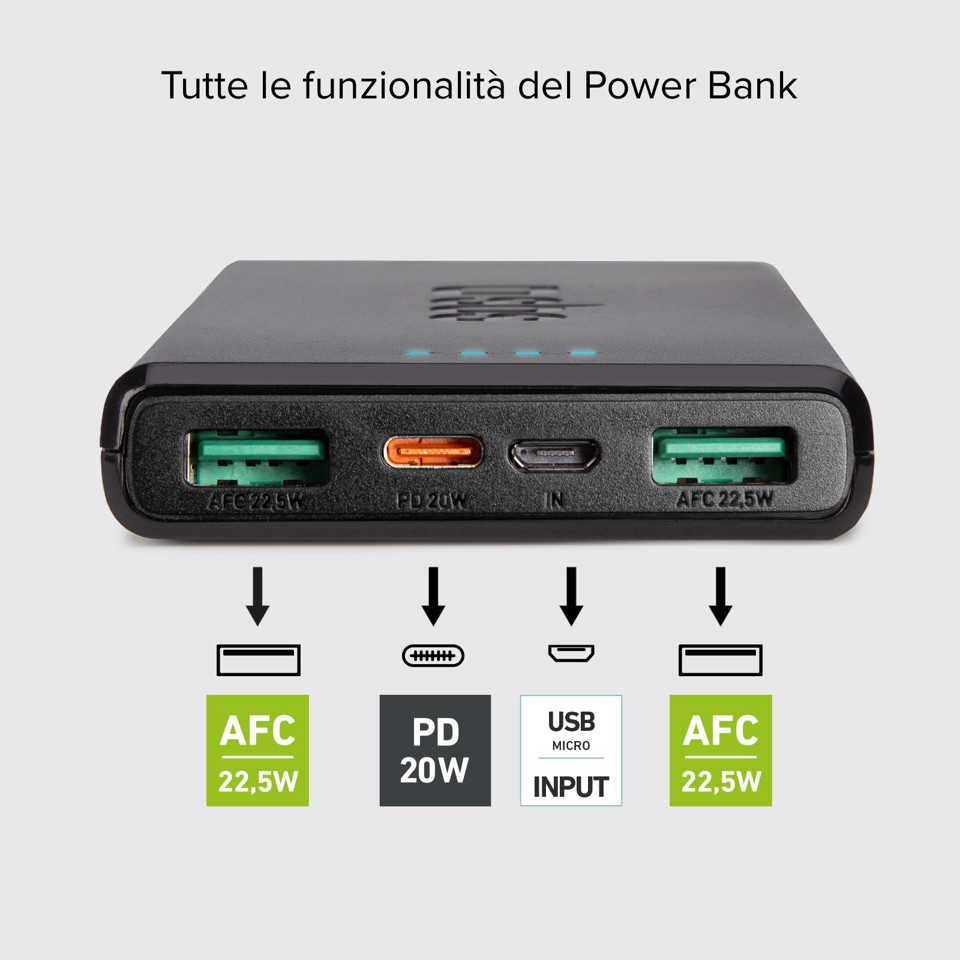 SBS TTBB10000FASTPD2 batteria portatile 10000 mAh Nero