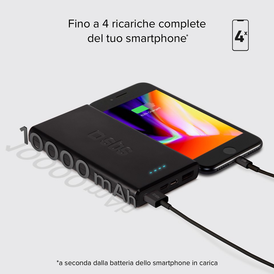 SBS TTBB10000FASTPD2 batteria portatile 10000 mAh Nero