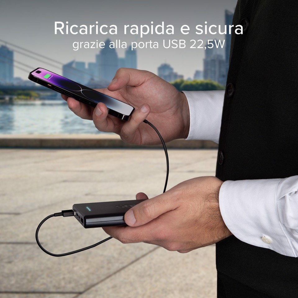 SBS TTBB10000FASTPD2 batteria portatile 10000 mAh Nero