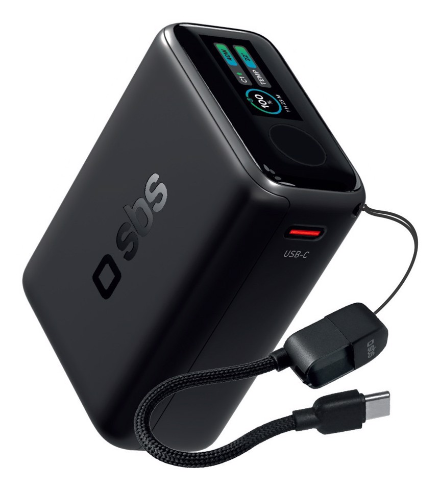 SBS TTBB10000TFTPD40 batteria portatile Polimeri di litio (LiPo) 10000 mAh Nero