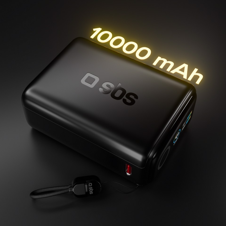 SBS TTBB10000TFTPD40 batteria portatile Polimeri di litio (LiPo) 10000 mAh Nero