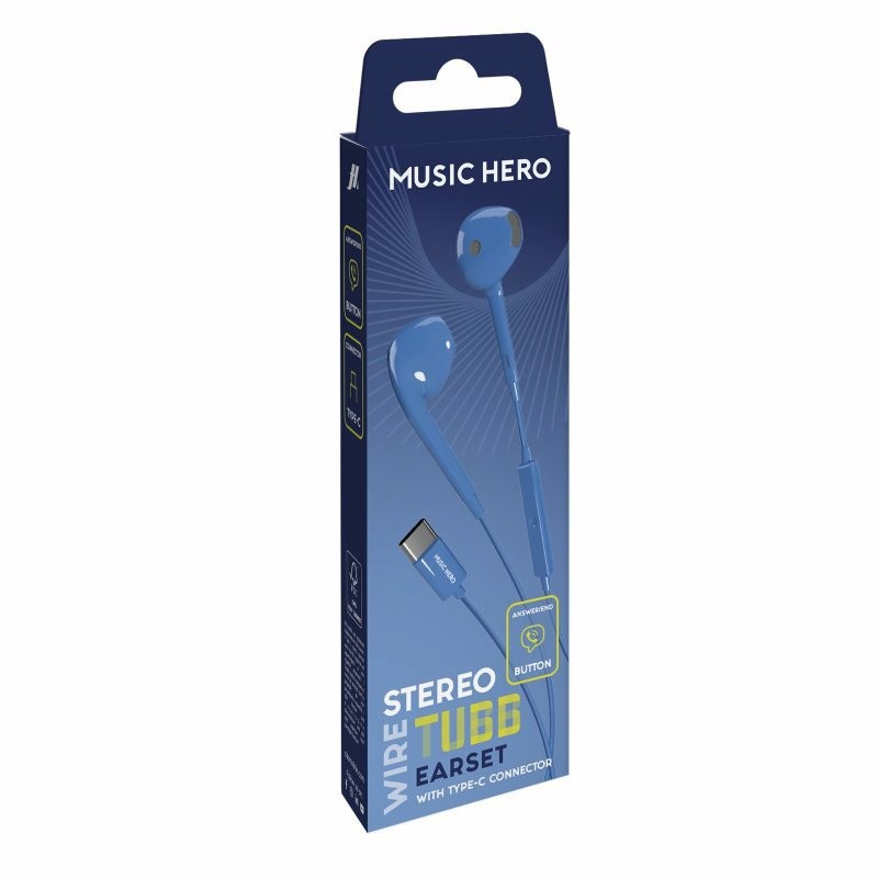 SBS Tubb Auricolare Cablato In-ear Musica e Chiamate USB tipo-C Blu